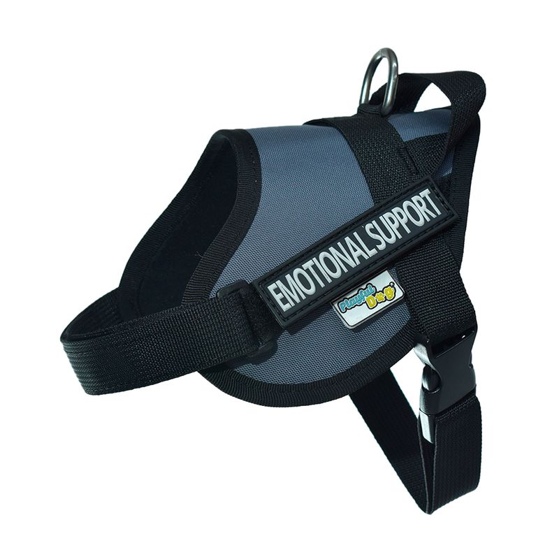 GENERICO - Arnes K9 Talla S Gris Con 2 Parches Emotional Support