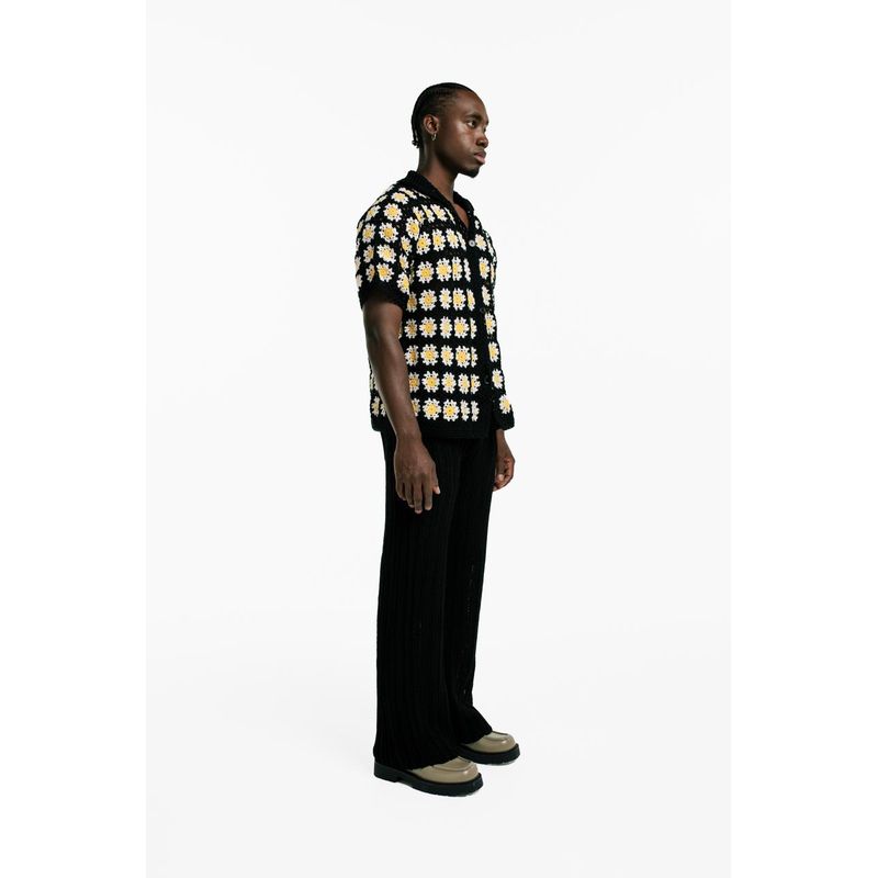 MAGLIONE - Camiseta Polo Flores crochet manga corta