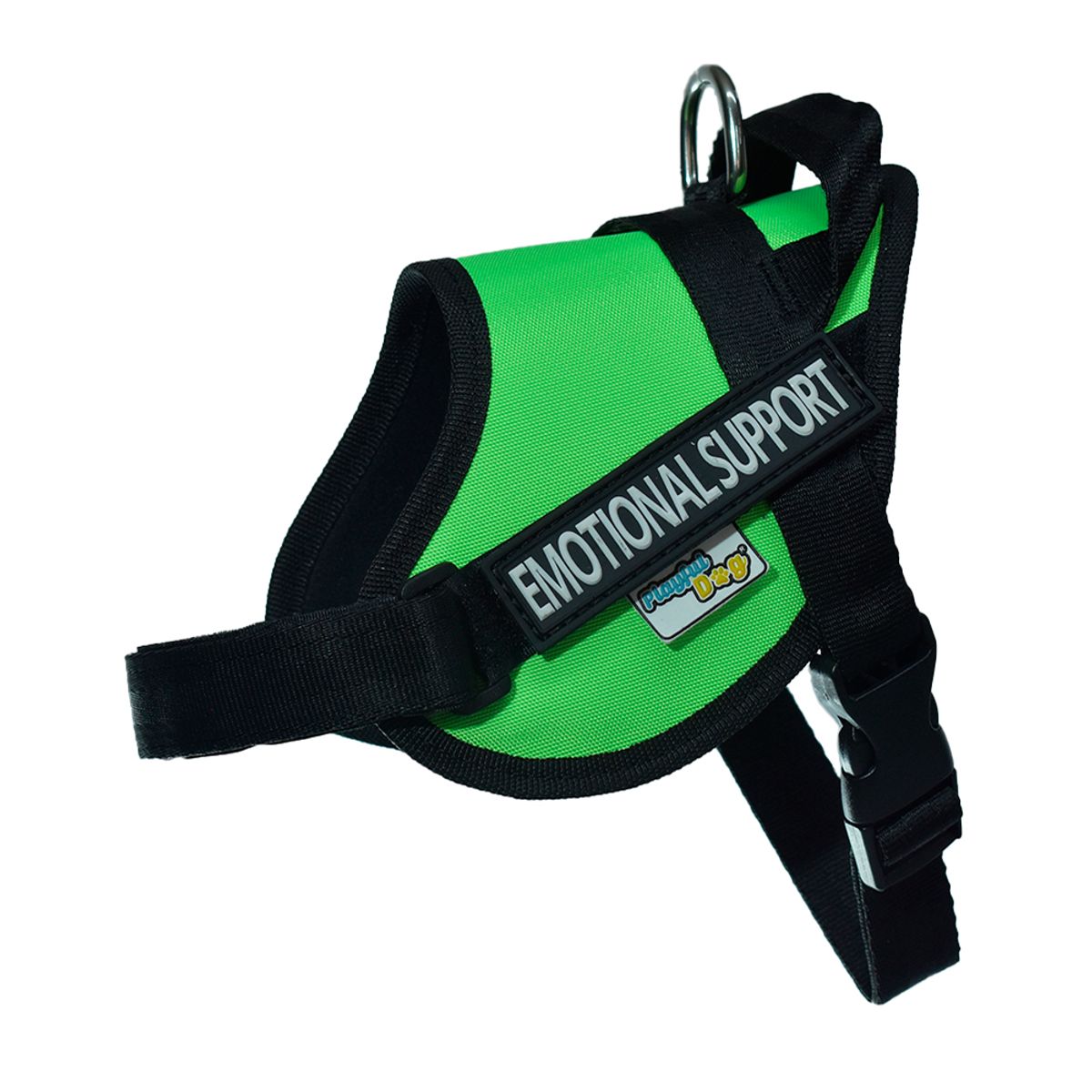 GENERICO - Arnes K9 Talla S Verde Limon Con 2 Parches Emotional Support