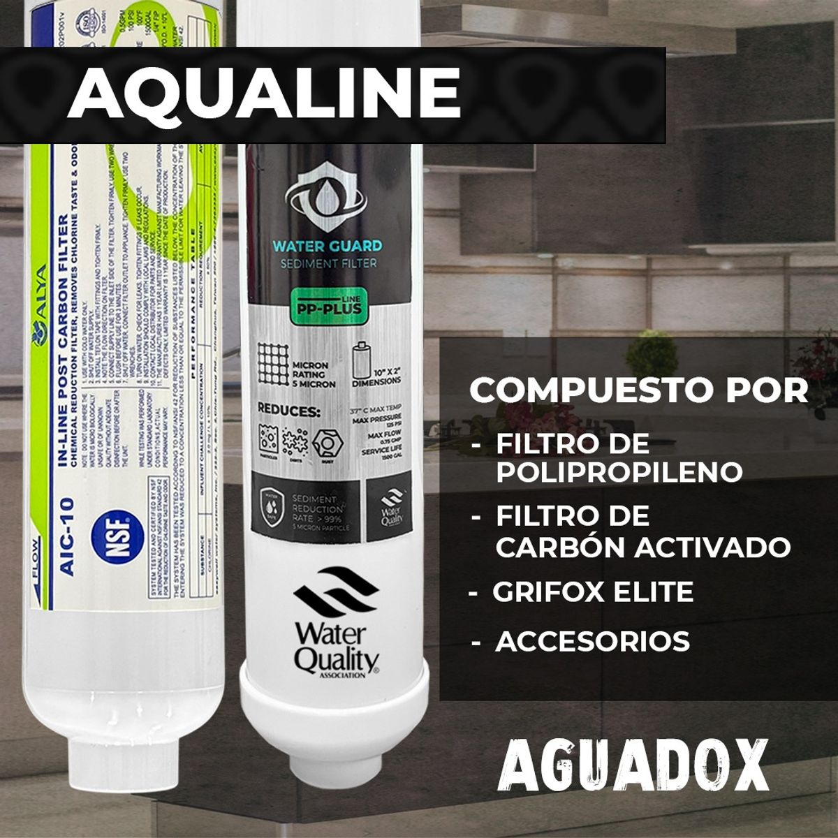 GENERICO - Purificador de Agua con Grifox Élite Aqualine x 12 Meses Aguadox