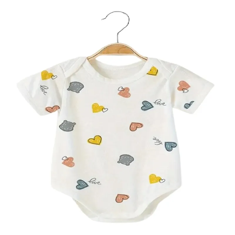 100 - Mameluco Blanco Corazones Multicolor