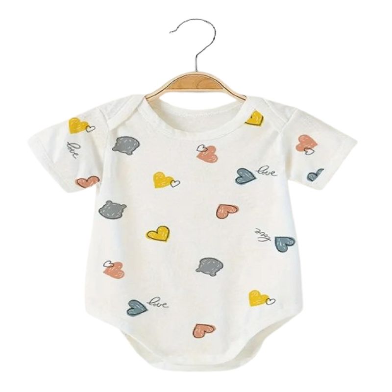 100 - Mameluco Blanco Corazones Multicolor