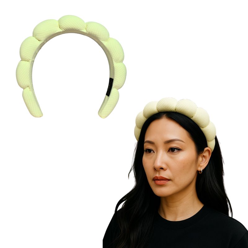 GENERICO - Diadema Balaca Puffy Nube Beige Para Maquillaje Skincare
