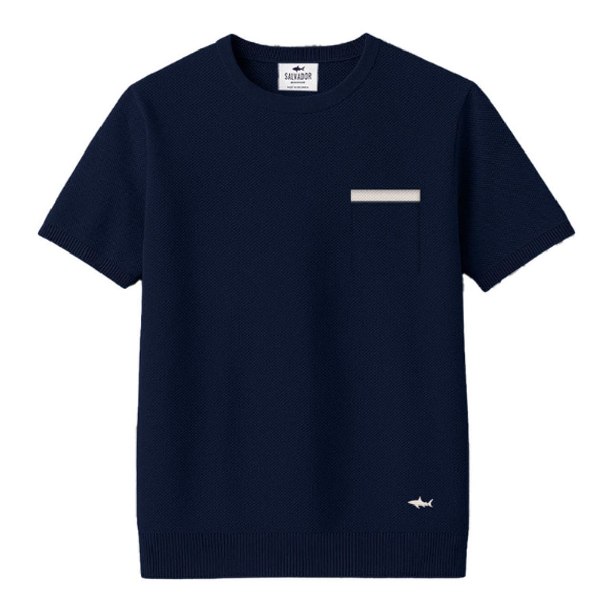 SALVADOR BEACHWEAR - CAMISETA DE PUNTO AZUL OSCURA B BLANCO