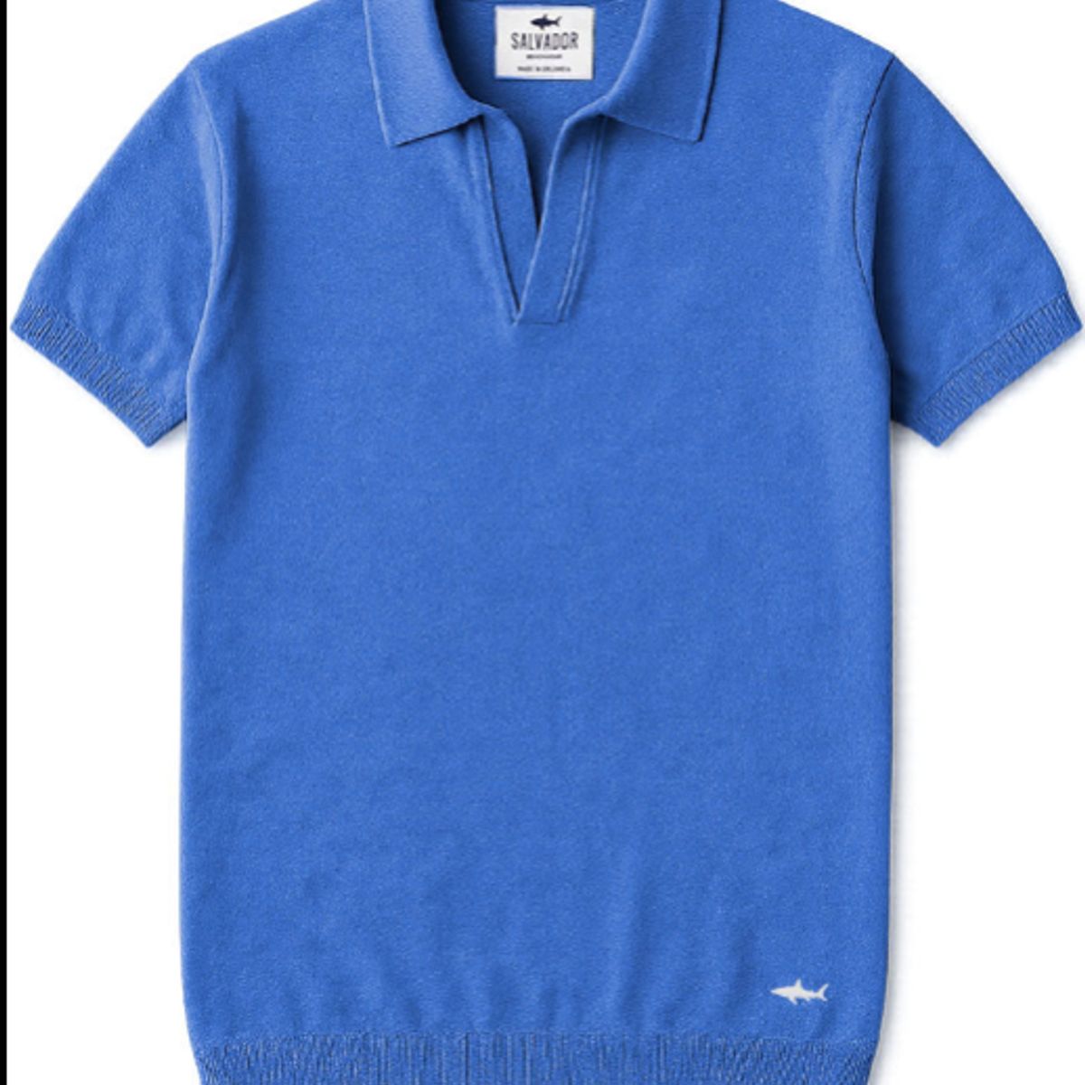 SALVADOR BEACHWEAR - POLO DE PUNTO AZUL MEDIO