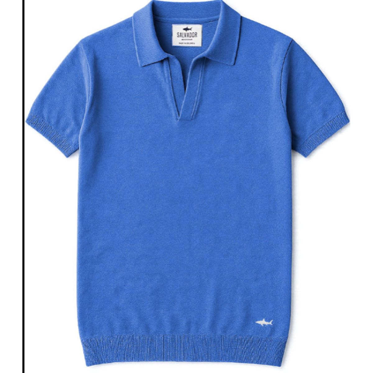 SALVADOR BEACHWEAR - POLO DE PUNTO AZUL MEDIO