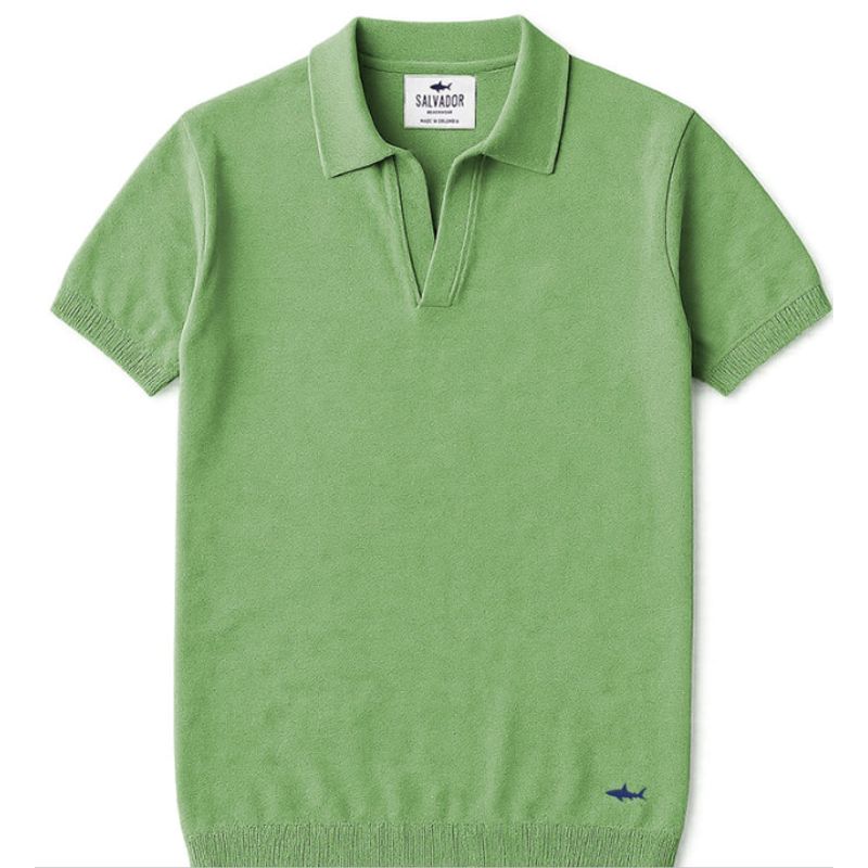 SALVADOR BEACHWEAR - POLO DE PUNTO VERDE CLARO