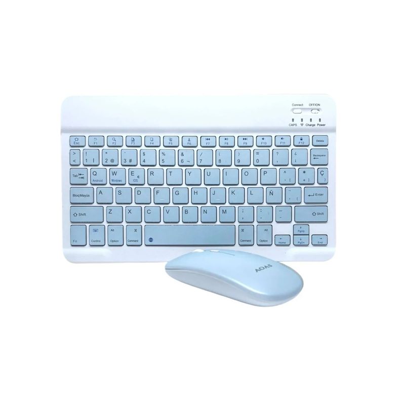 GENERICO - Combo Kit Teclado Y Mouse Inalámbrico Bt Pc Tablet Cel Aoas