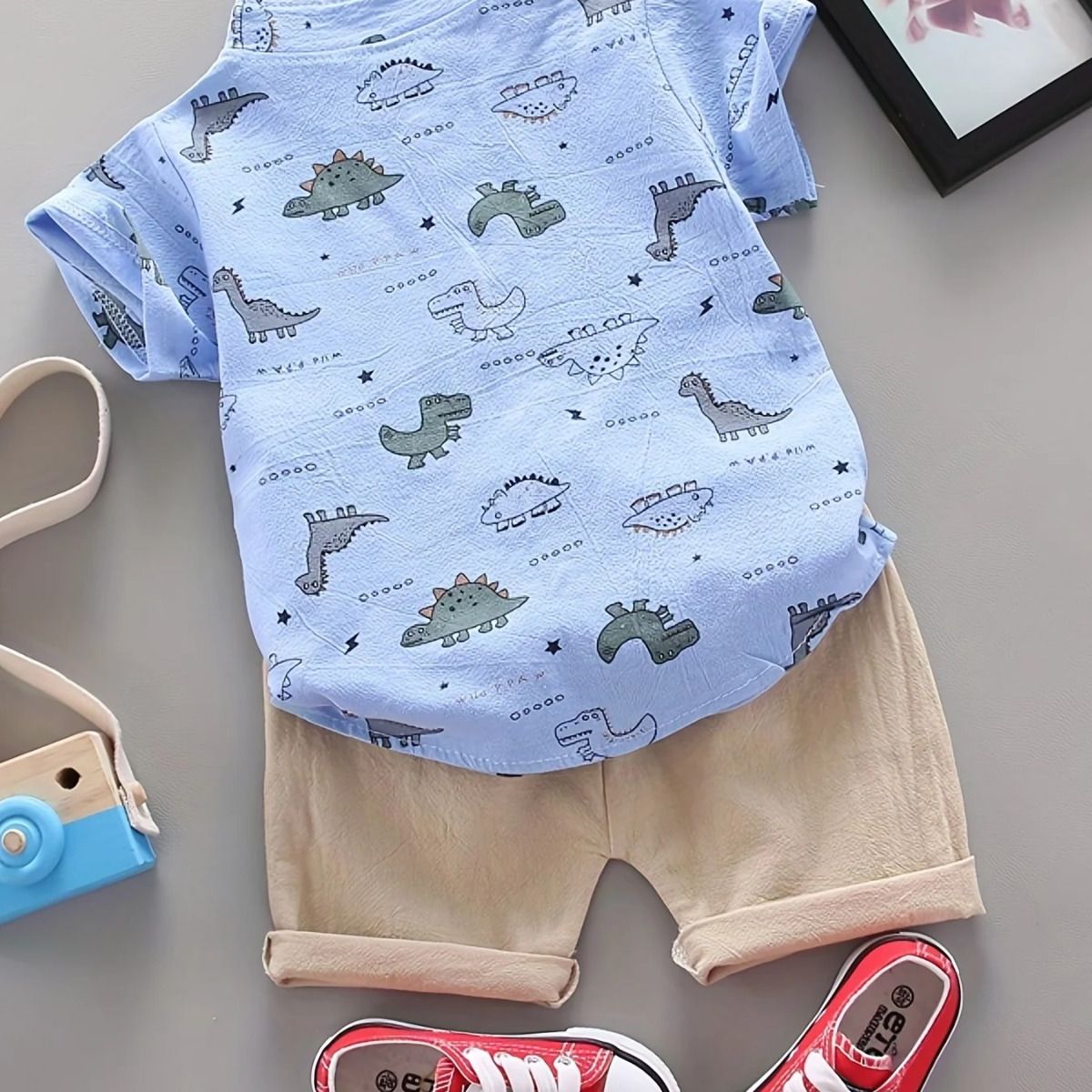 LUSOLSI - Ropa camisa y pantalon corto para niños conjuntos de vestir