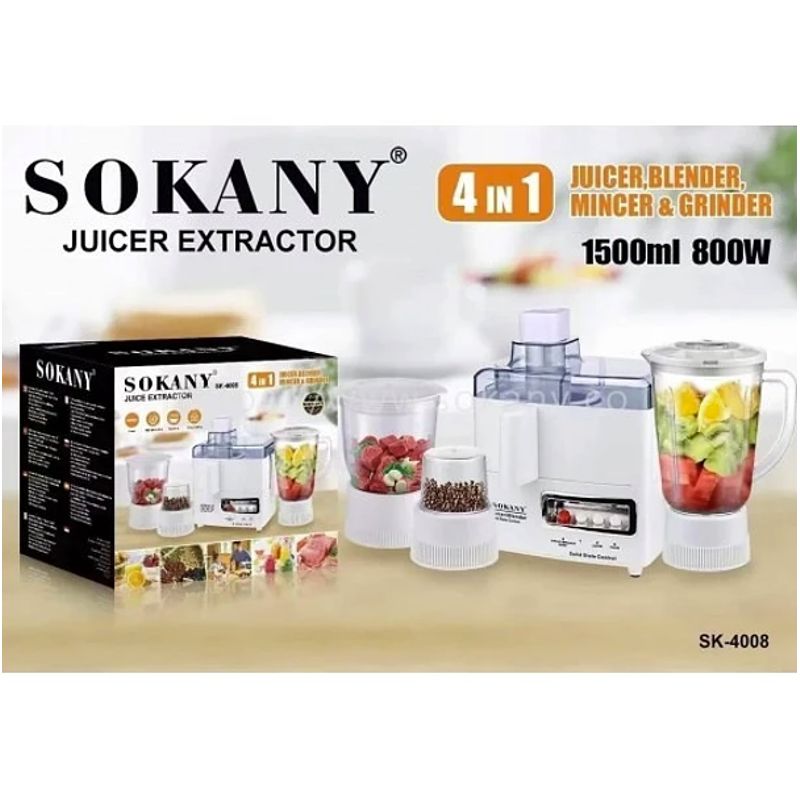 SOKANY - Extractor de Jugo 4 EN 1, SK-03029 Sokany