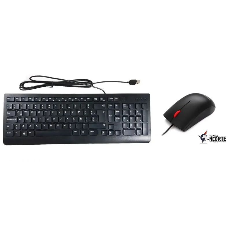 LENOVO - Combo Lenovo Teclado Mouse Usb Essential Alambrico 4x30l79907 Negro
