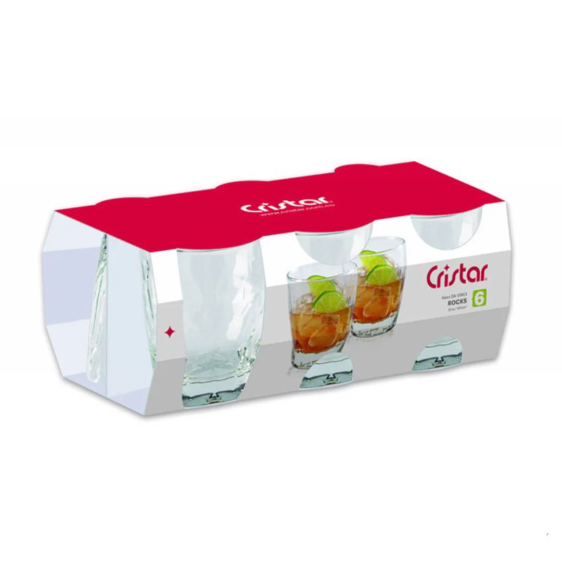 CRISTAR - Set X6 Unidades de Vasos Da Vinci Rocks Cristar 0726CL6