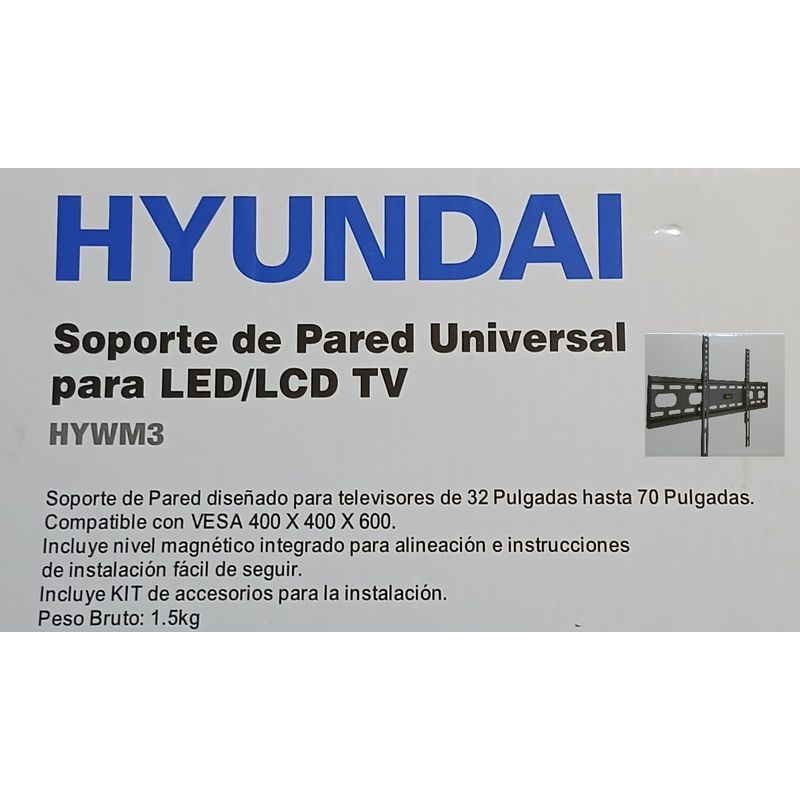 HYUNDAI - SOPORTE PARA TV PARED HYUNDAI HYW3M 32-70 NIVEL MAGNETICO