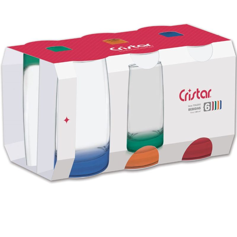 CRISTAR - Set X6 Unidades de Vasos Toledo Bebidas Cristar 0463CF6SC20