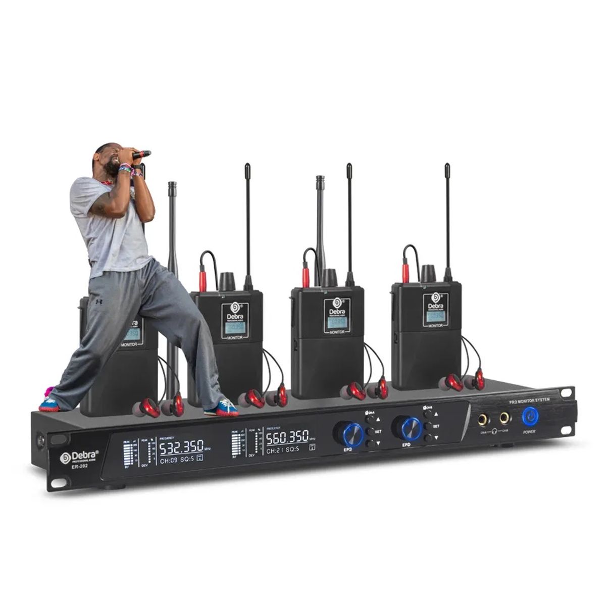 GENERICO - Sistema de Monitoreo Debra Er-202 Uhf Bluetooth 4 Receptores