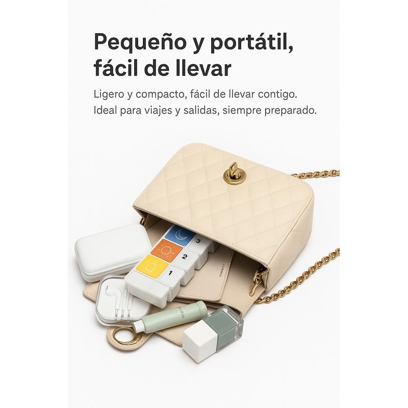 GENERICO - Pastillero Organizador Inteligente con Alarma -Recordatorio Diario