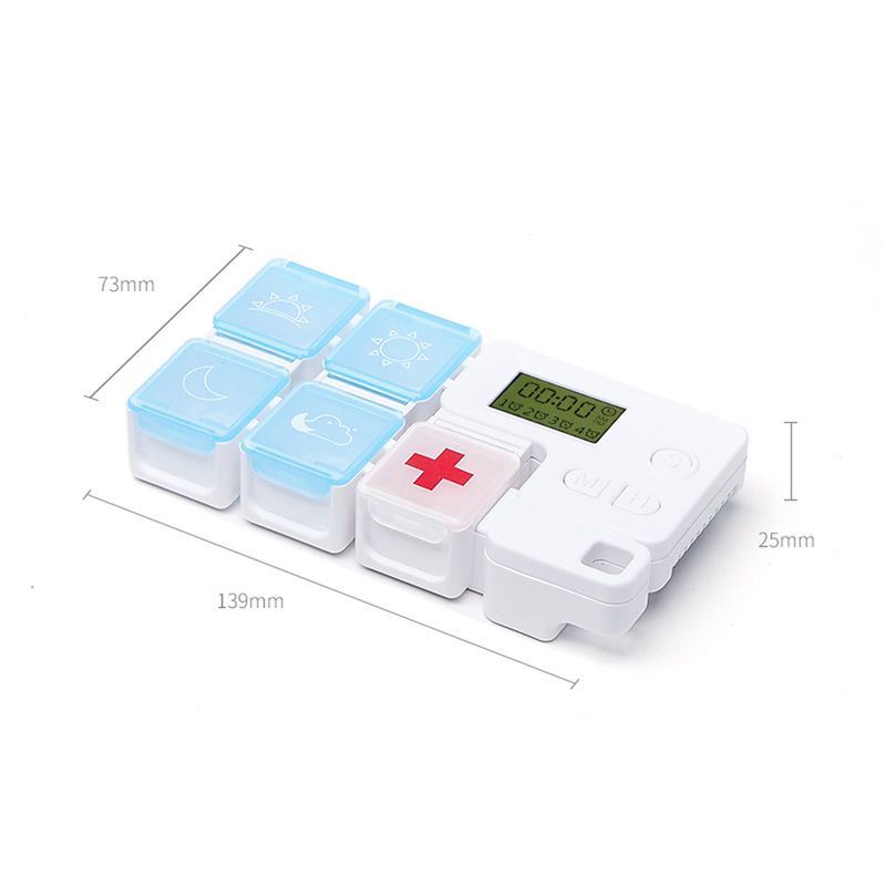 GENERICO - Pastillero Organizador Inteligente con Alarma -Recordatorio Diario