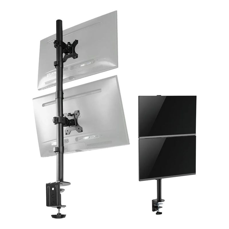 GENERICO - Soporte Para 2 Monitores Vertical Inclinación Libre