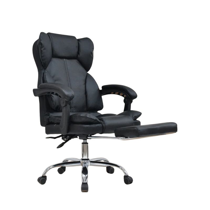 BONNO - Silla Escritorio Delta Con Reposapiés Bonno Cómoda Moderna Color Negro