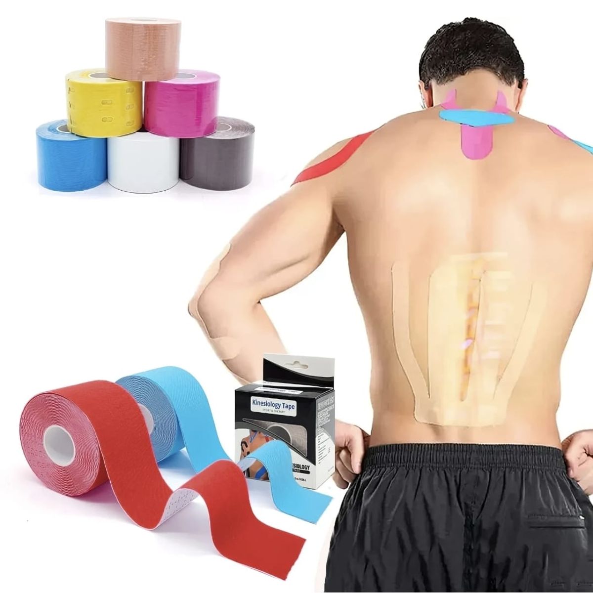 GENERICO - cinta kinesiologica vendaje neuromuscular 5m