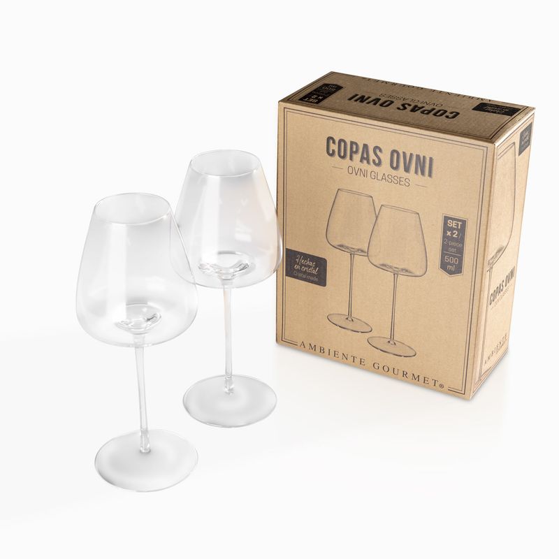 AMBIENTE GOURMET - Copa ovni en cristal 500ml set x 2