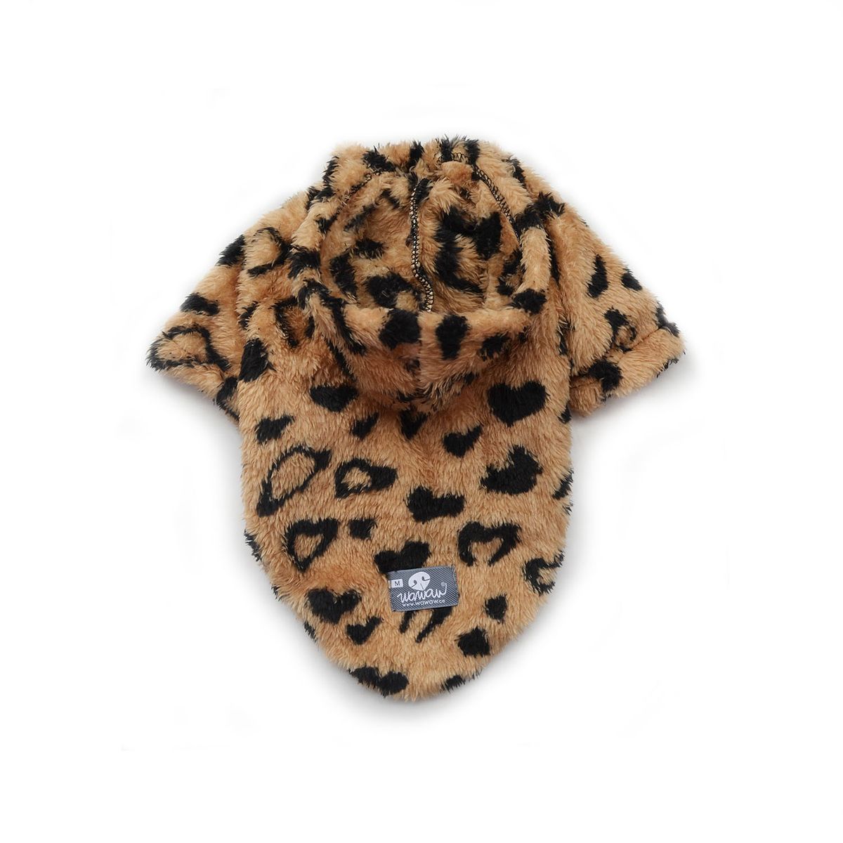 WAWAW - Hoodie L bisonte camel animal print negro 2