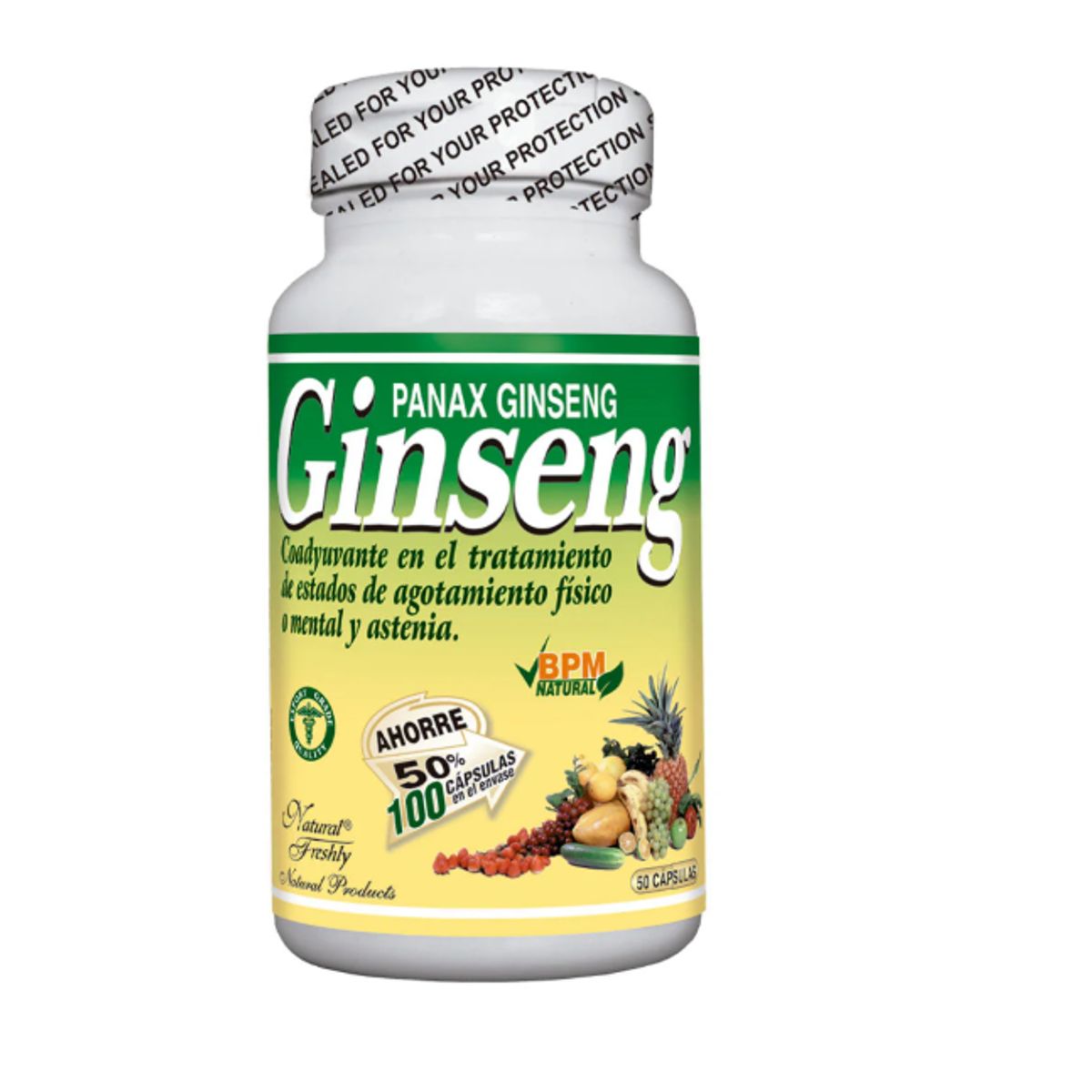 NATURAL FRESHLY - PANAX GINSENG X 50 CAPSULAS FRESHLY