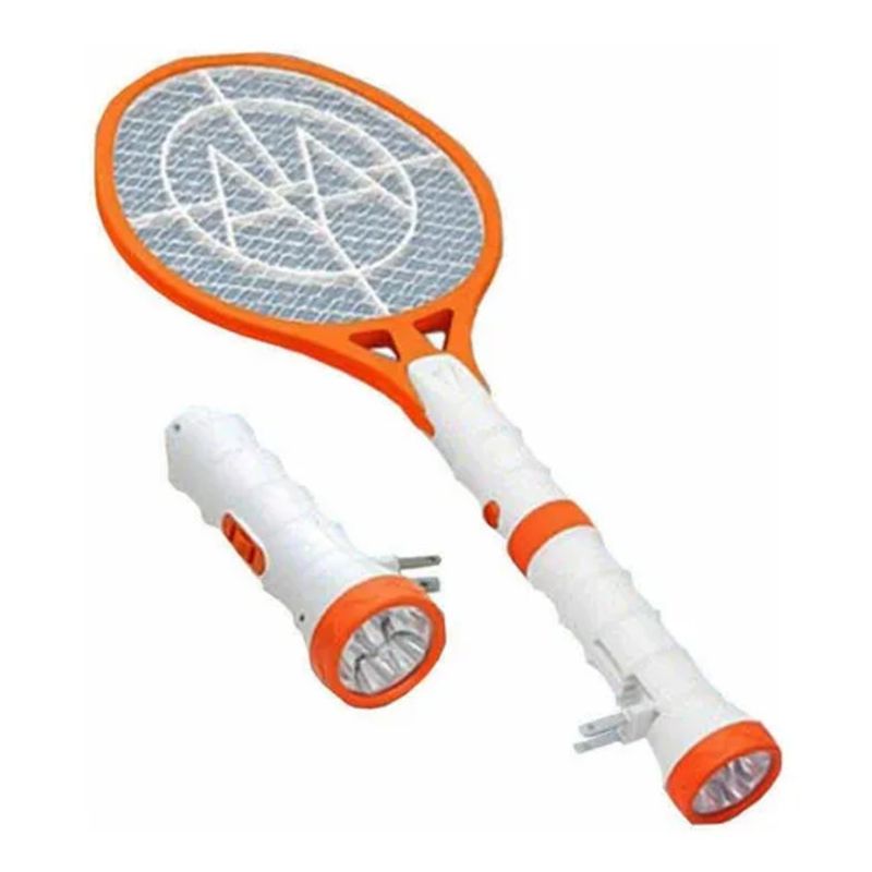 GENERICO - Raqueta Eléctrica Mata Zancudos Moscas Mosquitos Linterna