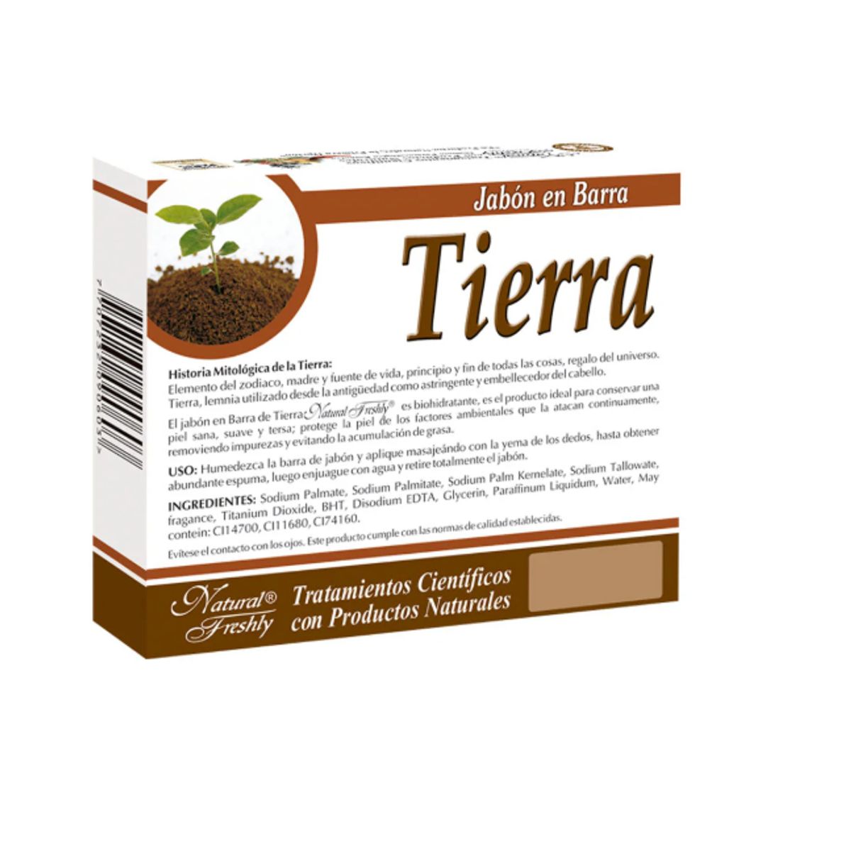 NATURAL FRESHLY - JABON DE TIERRA EN BARRA X 90 GR.