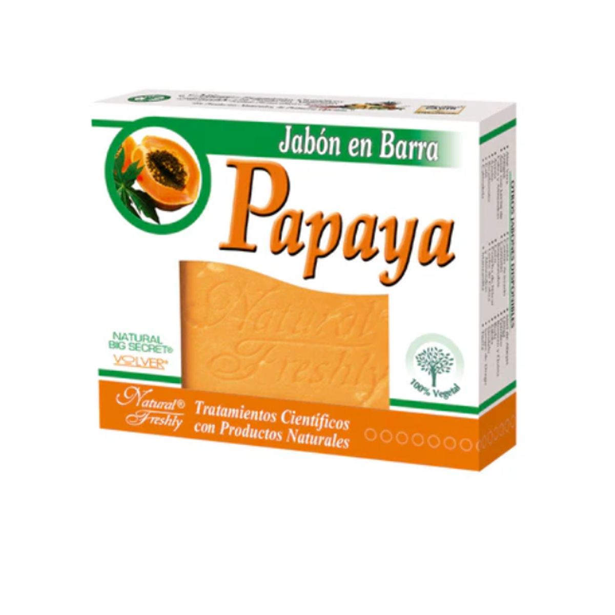NATURAL FRESHLY - JABON DE PAPAYA  EN BARRA X 90 GR.