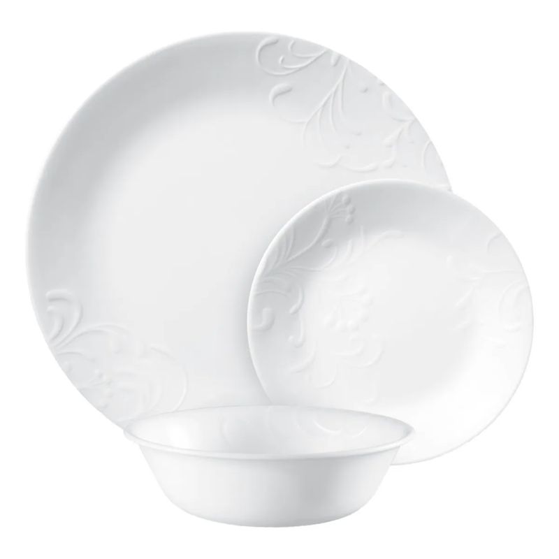CORELLE - Vajilla Corelle Simple Sketch  Diseño Moderno 12 Piezas
