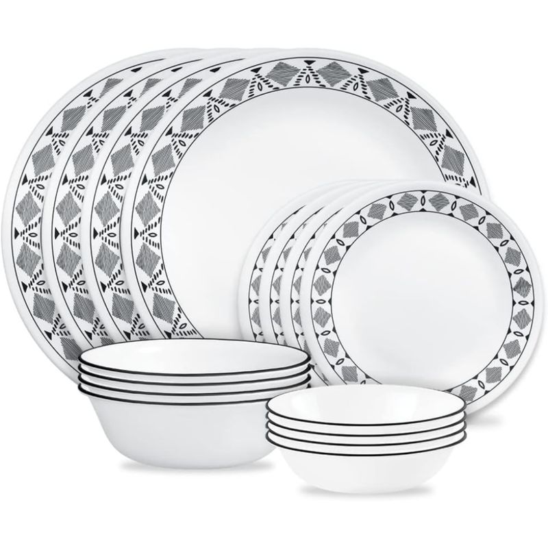CORELLE - Vajilla Corelle Clásica Cusco  Inspiración Andina 16 Piezas