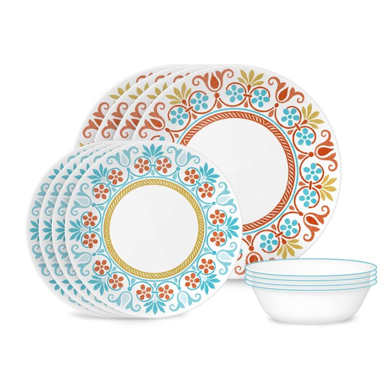 CORELLE - Vajilla Corelle Terracotta Dream  Estilo Rústico Chic 12 Piezas