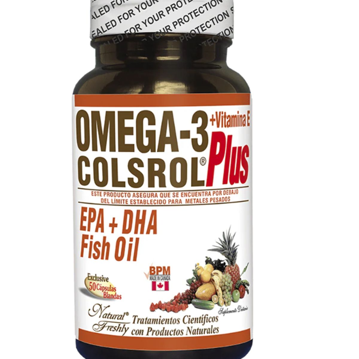 NATURAL FRESHLY - OMEGA 3 COLSROL PLUS + VITAMINA E X 50 CAPSULAS