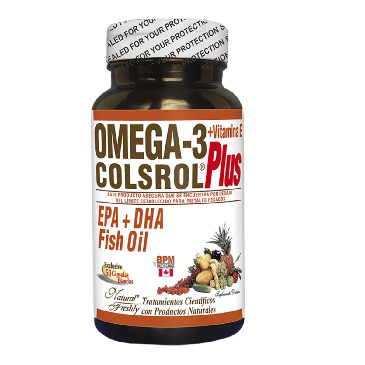 NATURAL FRESHLY - OMEGA 3 COLSROL PLUS + VITAMINA E X 50 CAPSULAS