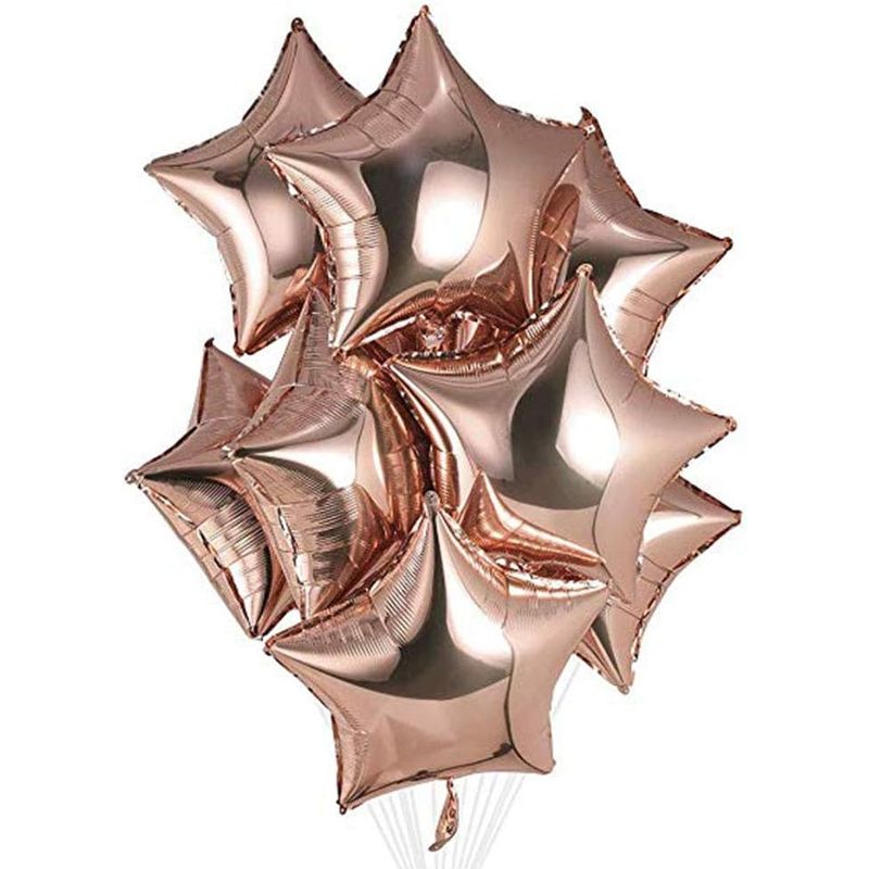 GENERICO - Globos Metalizados De Estrellas Decoracion X10 Oro Rosa
