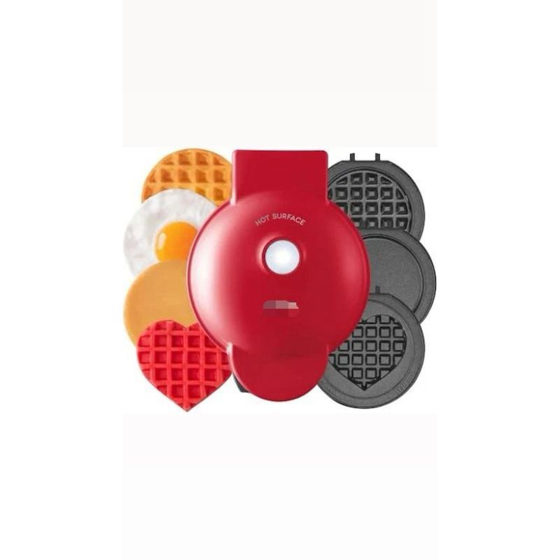 HOME - Mini Waflera 3 en 1 Antiadherente Waflera de Corazon Panqueques