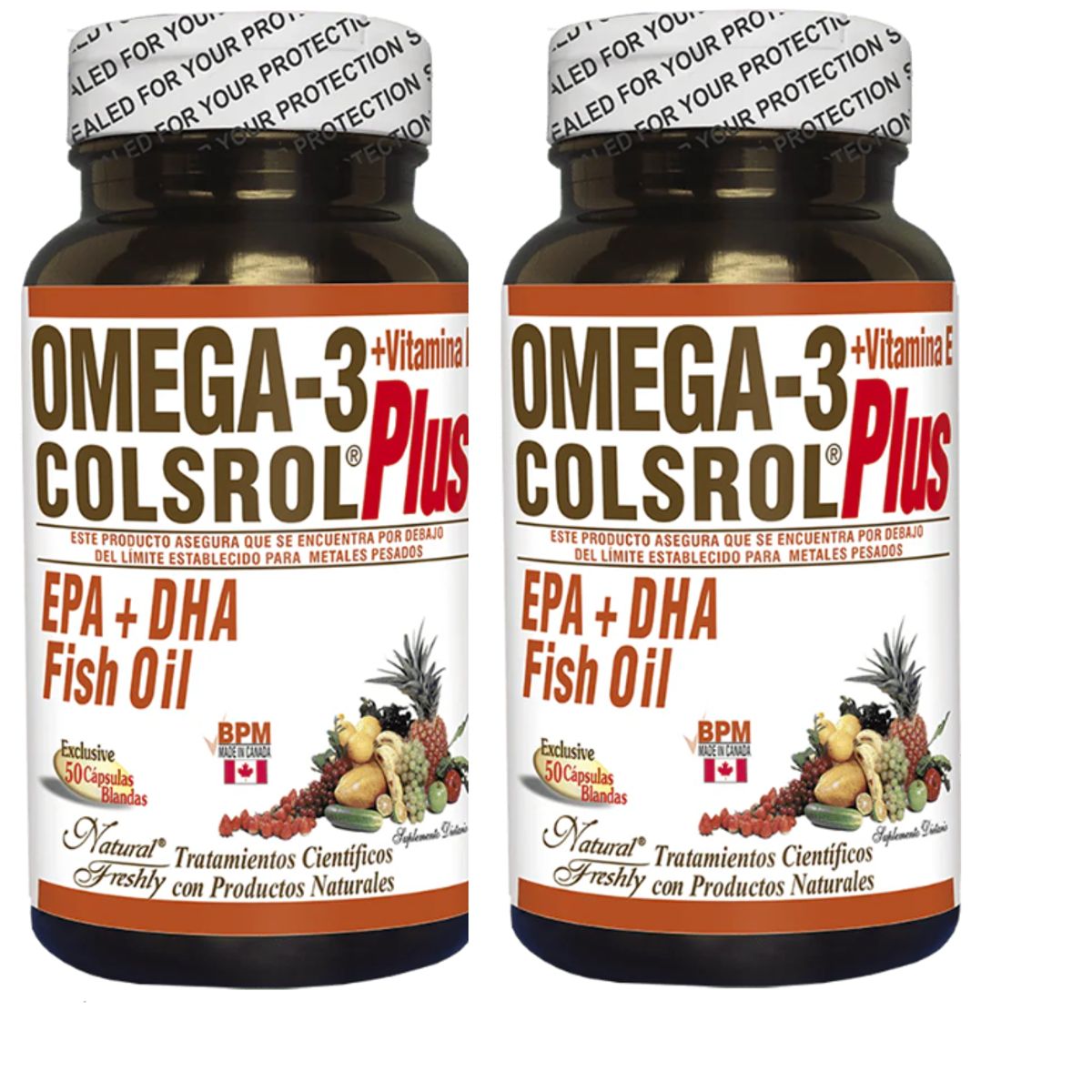 NATURAL FRESHLY - OMEGA 3 COLSROL PLUS + VITAMINA E COMBO X 2 X 50 CAPSULAS C/U
