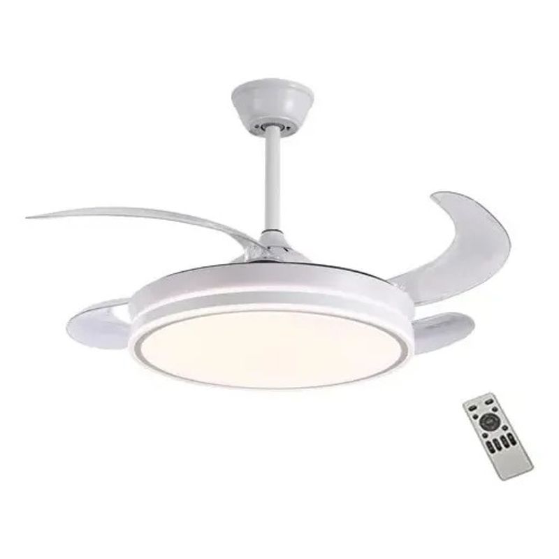 KIDSHOP - Ventilador De Techo Aspas Retráctiles Y Lámpara Led Gel