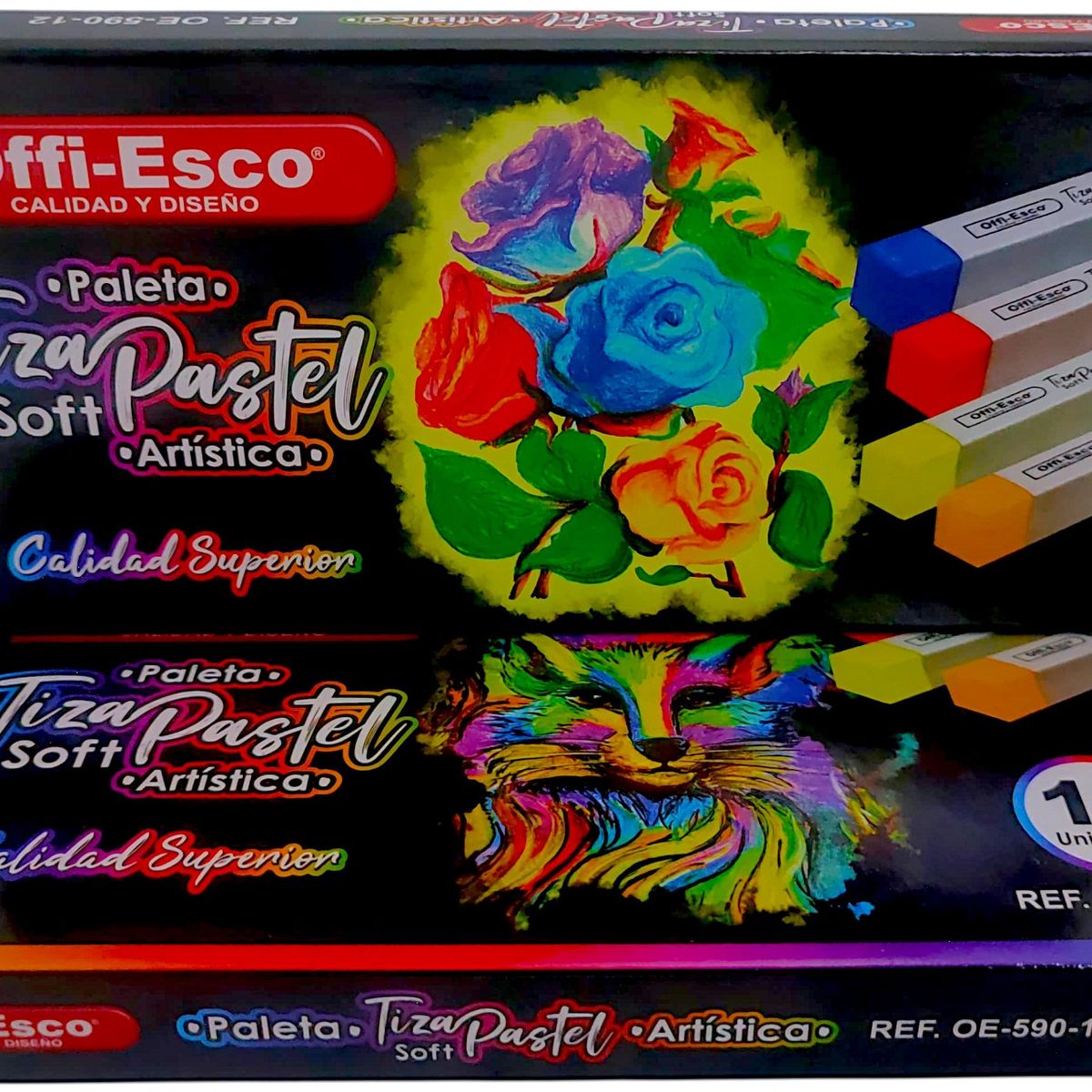 OFFI ESCO - Tizas Pastel Suaves Offi-Esco x12 Colores