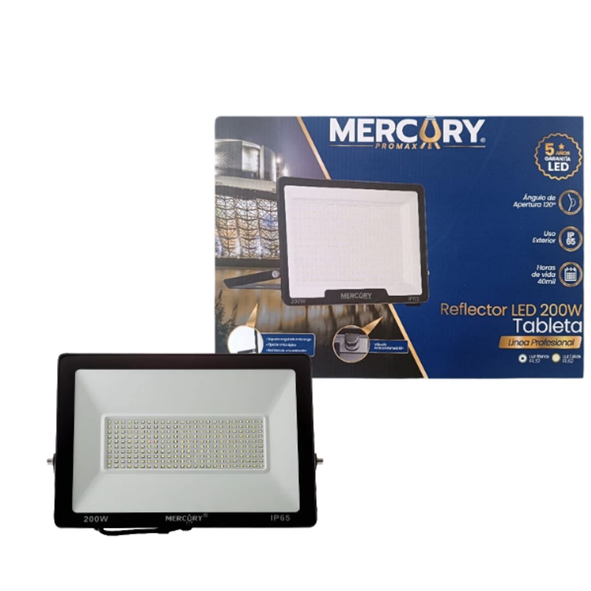 GENERICO - Reflector Led Tipo Tableta 200w Blanco Frío