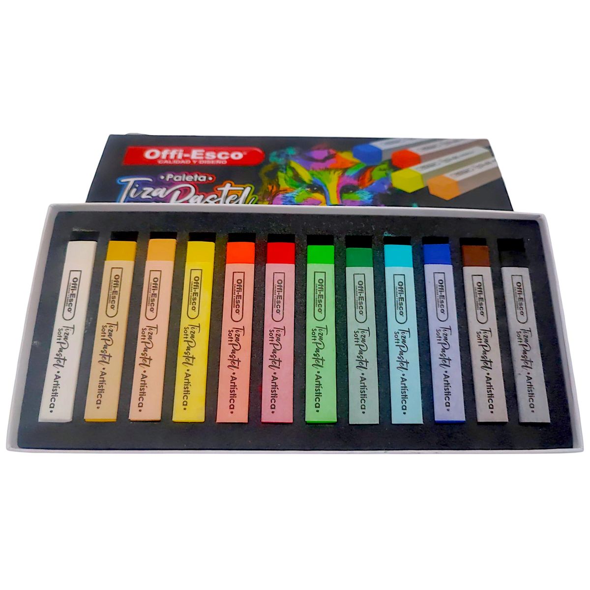 OFFI ESCO - Tizas Pastel Suaves Offi-Esco x12 Colores