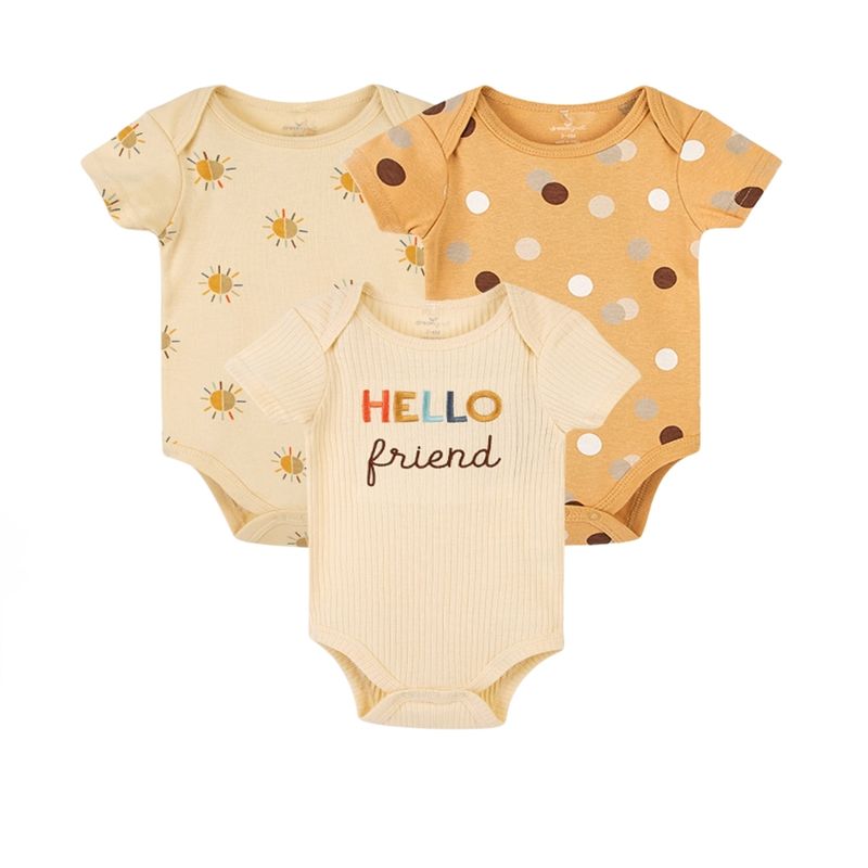 GENERICO - Set De Bodies Mamelucos Para Bebe Niño 3 und Algodón Org