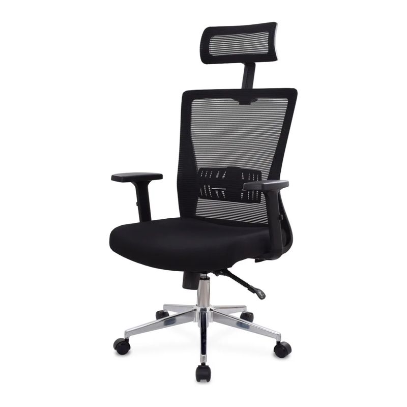 BONNO - Silla De Escritorio Con Cabecero Ken Bonno Cómoda Moderna Color Negro