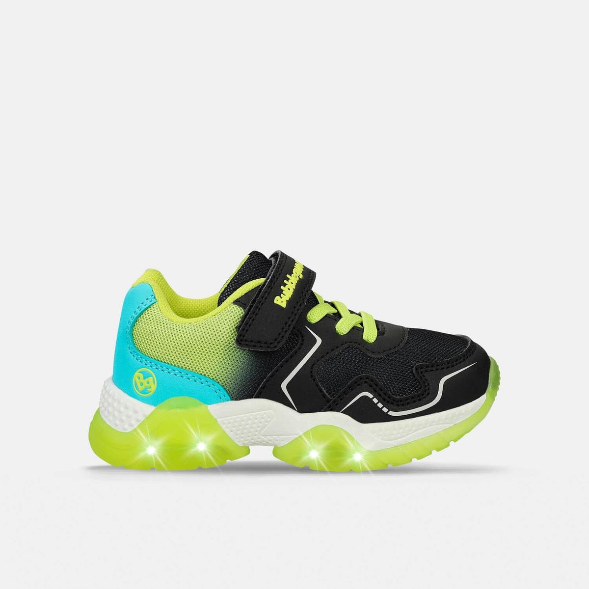 BUBBLE GUMMERS - Tenis Con Luces Para Niño Bubblegummers Negro Tavis Alpha Light