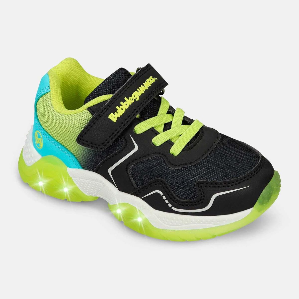 BUBBLE GUMMERS - Tenis Con Luces Para Niño Bubblegummers Negro Tavis Alpha Light