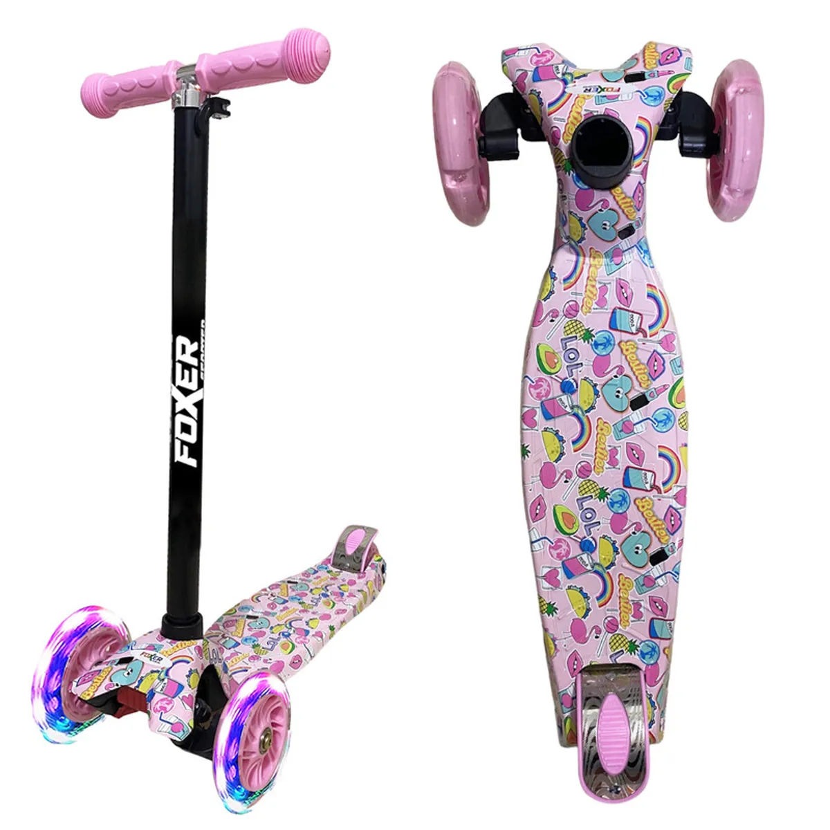 MULTIPLACE COLOMBIA - Patineta scooter para niños grande foxer scooter extra fina + Proteccion