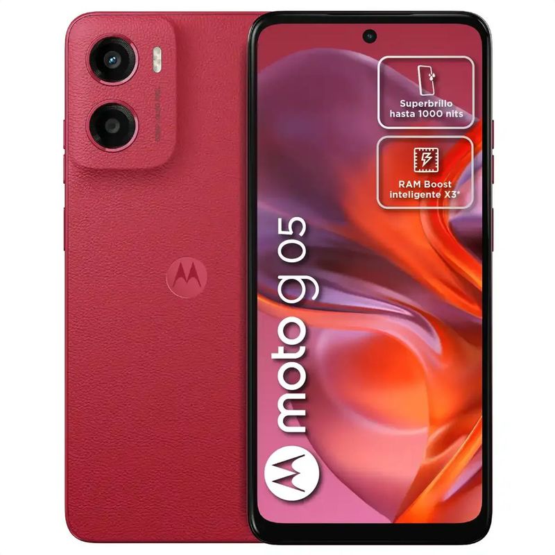 MOTOROLA - Celular Motorola Moto G05 Dual Sim 128GB 4GB 67 Rojo