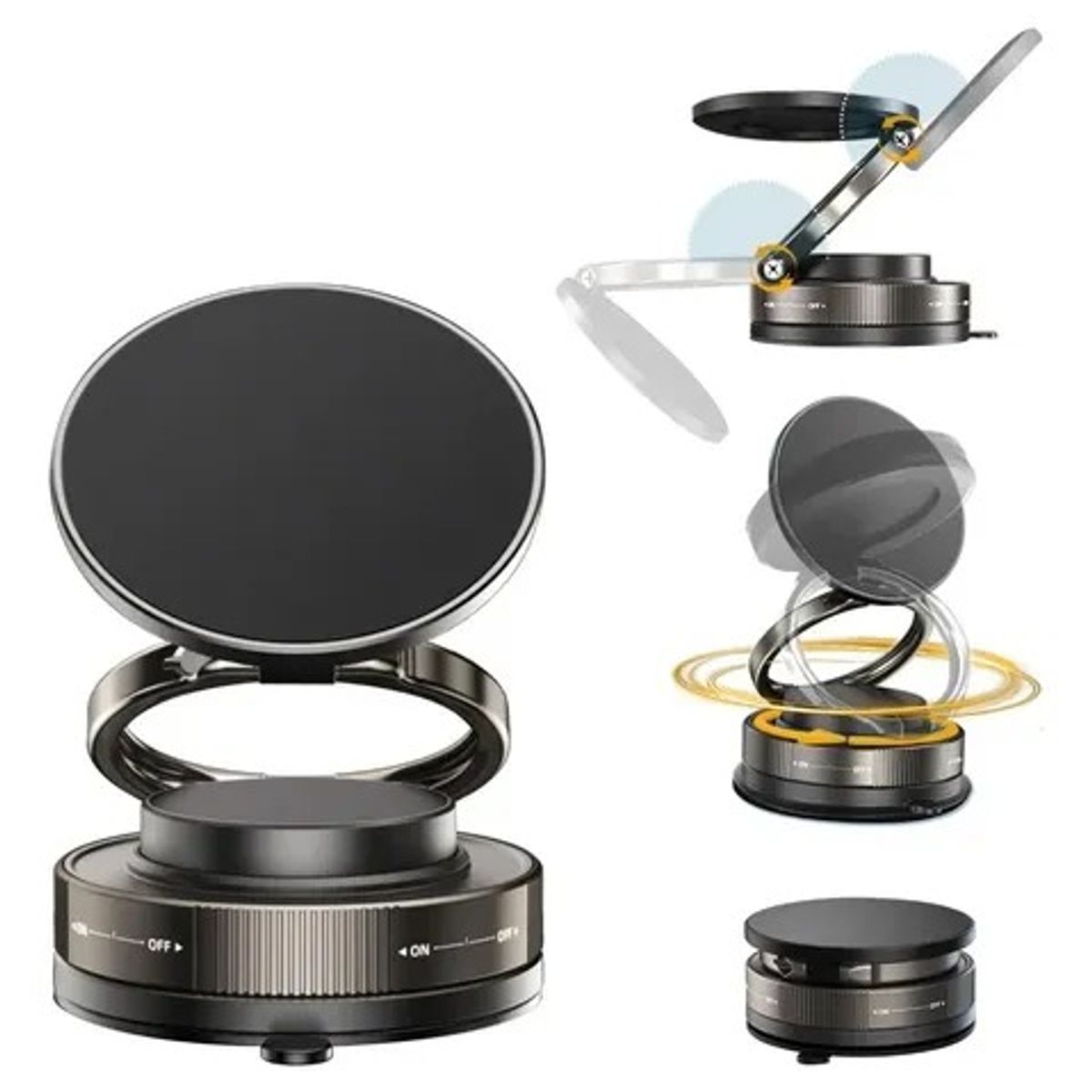 GENERICO - Soporte Magnético Para Teléfono Móvil Ajustable 360 (Negro)