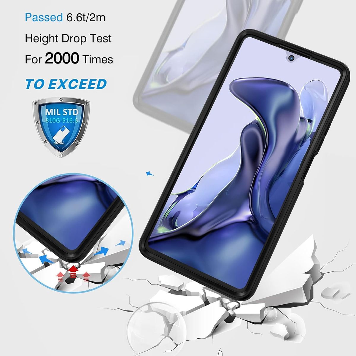 GENERICO - Estuche Forro Protector Funda 360 Para Xiaomi 11T / 11T pro Azul